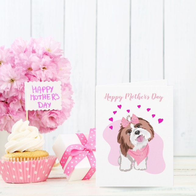 Happy Mother's Day Shih-Tzu With Hearts Card (Creator Uploaded)