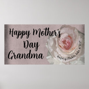 Happy Mothers Day Sign Rose Pink Banner Decor 