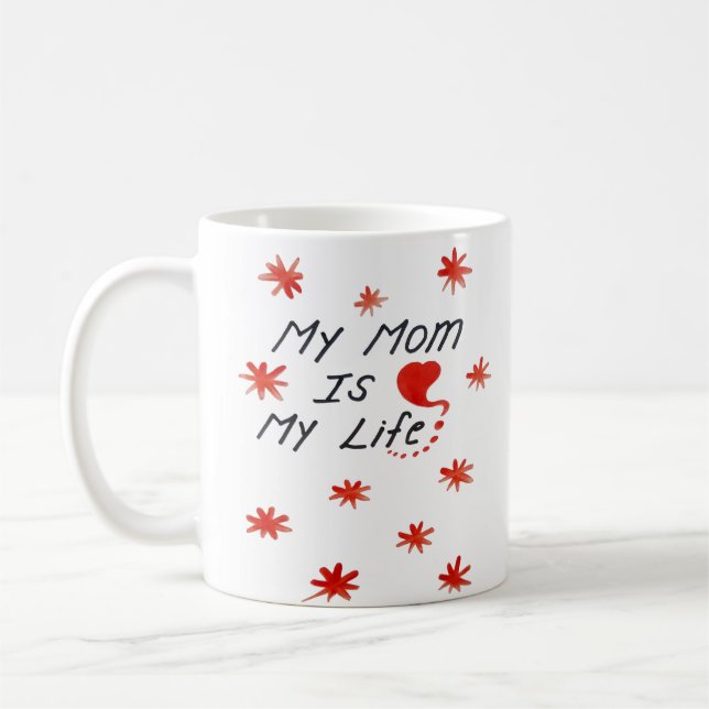 happy mother's day simple handwritten personalized coffee mug (Left)