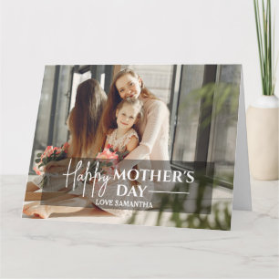 Happy Mothers Day Simple Modern Script 1 Photo Card