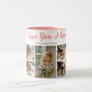 Happy Mothers Day   Simple Modern Script 5 Photo  Two-Tone Coffee Mug