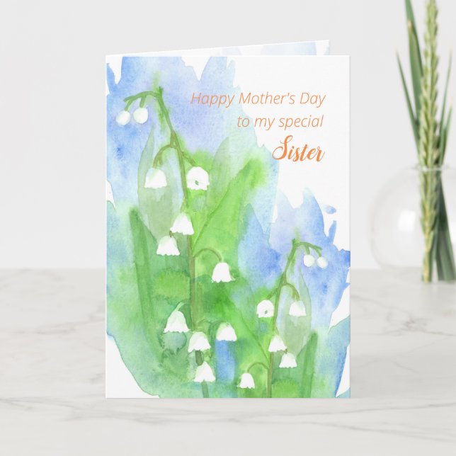Happy Mother's Day Sister Lily of the Valley Card (Front)