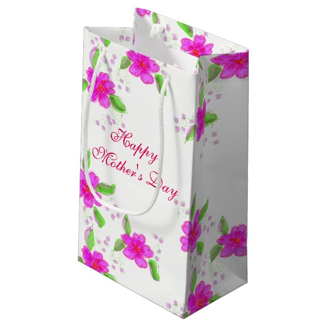 Happy Mothers Day Small Gift Bag (Back Angled)