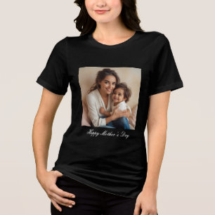 Happy Mother's Day Solid Black Tri-Blend Shirt
