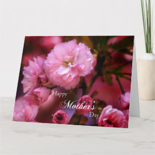 Happy Mothers Day Spring Pink Cherry Blossoms Card