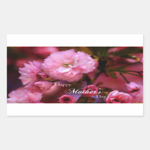 Happy Mothers Day Spring Pink Cherry Blossoms Sticker