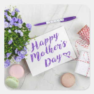 HAPPY MOTHER'S DAY SQUARE STICKER