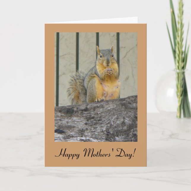 Happy Mothers' Day Squirrel Card (Front)