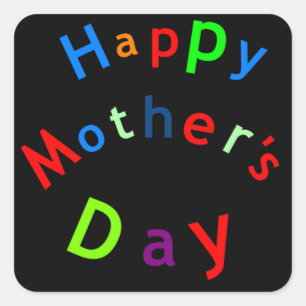 Happy Mothers Day Text Square Sticker