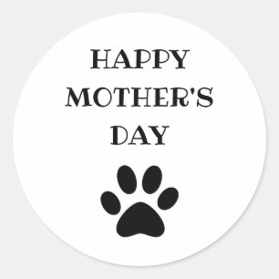 Happy Mother's Day Text World's Greatest Dog Mom Classic Round Sticker