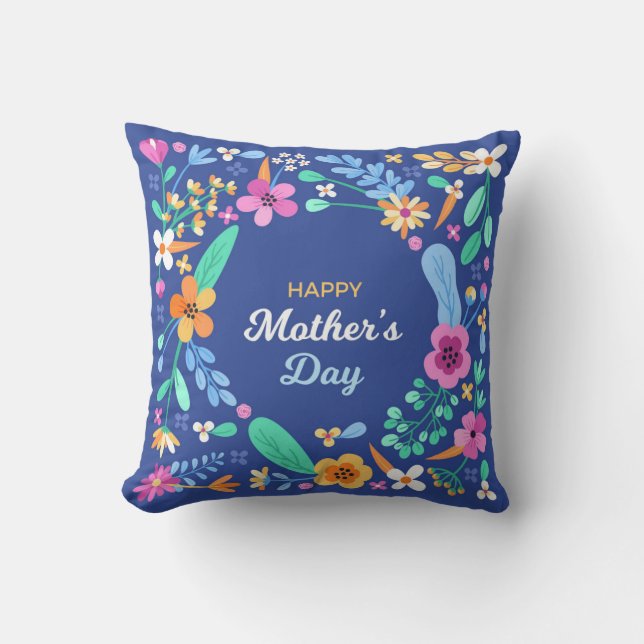 Happy Mother's Day Throw Pillow (Front)