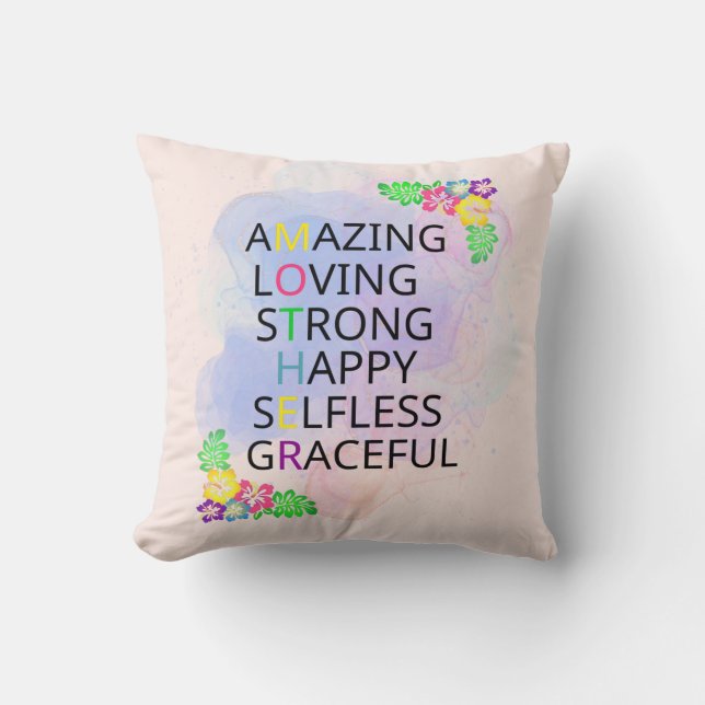 Happy Mother's Day Throw Pillow (Front)