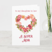 Happy Mothers Day To Daughter In Law Heart Flowers