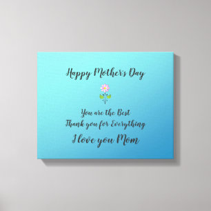 Happy Mother's Day to Mom with Flower Canvas Print