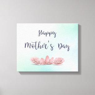 Happy Mother's Day to Mom with Flower Canvas Print