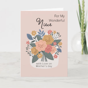 Happy Mothers Day To My Niece Floral Bouquet Card