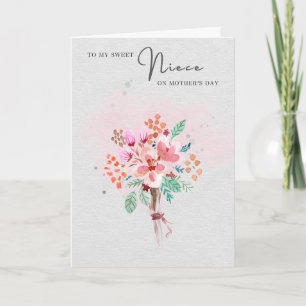 Happy Mothers Day To My Niece Mother's Day Grey Card