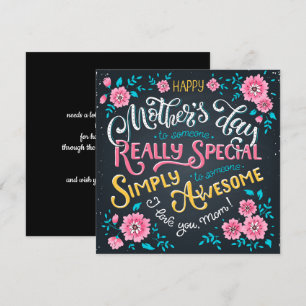 Happy Mother's Day   to Special and Awesome Mom Holiday Card