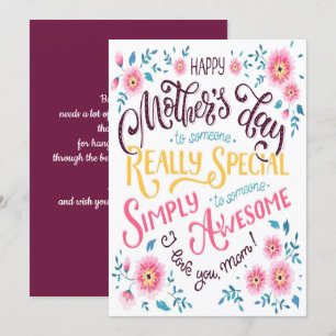Happy Mother's Day   to Special and Awesome Mom Holiday Card