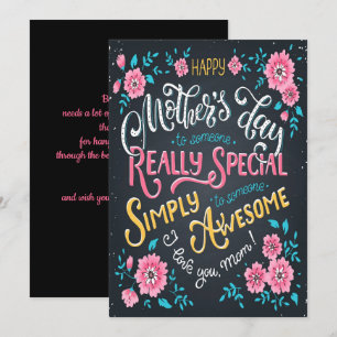 Happy Mother's Day   to Special and Awesome Mom Holiday Card