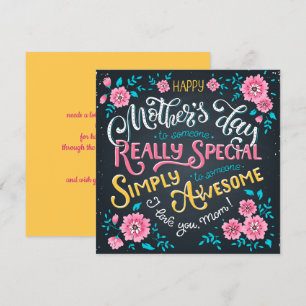 Happy Mother's Day   to Special and Awesome Mom Holiday Card