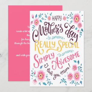 Happy Mother's Day   to Special and Awesome Mom Holiday Card