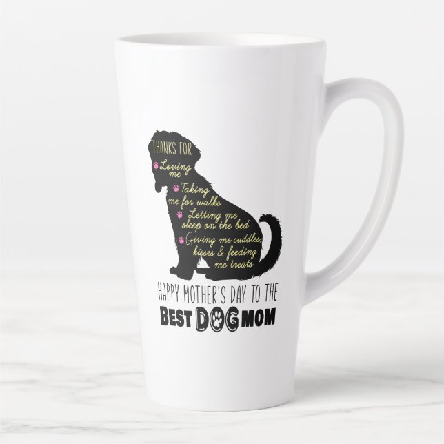 Happy Mother's Day To The Best Dog Mom Latte Mug (Right)