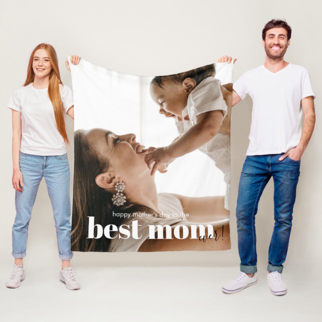 Happy Mother's Day to The Best Mom Ever Photo Fleece Blanket (In Situ)
