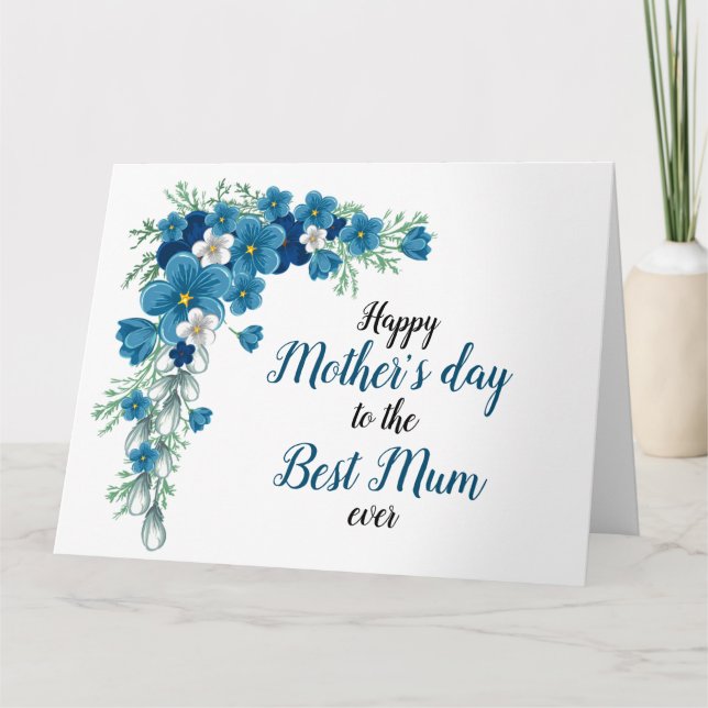 Happy mothers day to the best mum ever floral card (Front)