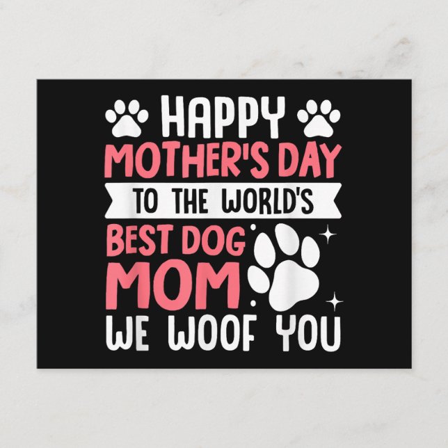 Happy Mother's Day To The World Best Dog Mom Enclosure Card (Front)