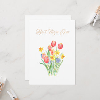happy mother's day tulips flower cone  card