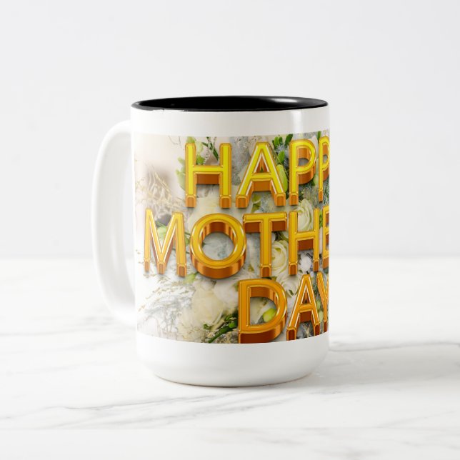 Happy Mother's Day Two-Tone Coffee Mug (Front Left)
