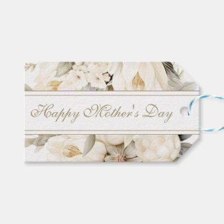 Happy Mother's Day  Vanilla cream floral script Gift Tags