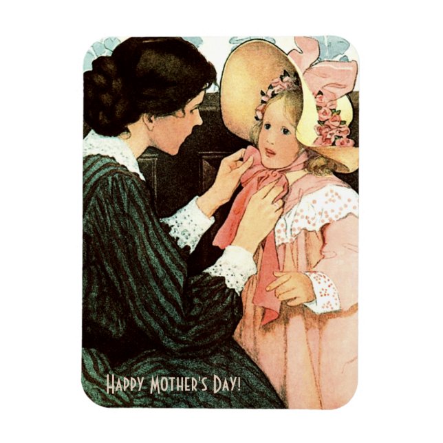 Happy Mother's Day. Vintage Art Gift Magnet (Vertical)