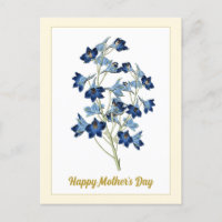 Happy Mother's Day Vintage Blue Bells Flowers