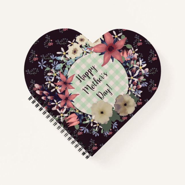 Happy Mother's Day! | Vintage Floral Wreath Notebook (Front)