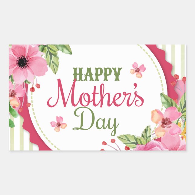 Happy mother's day vintage flower bouquet frame sticker (Front)