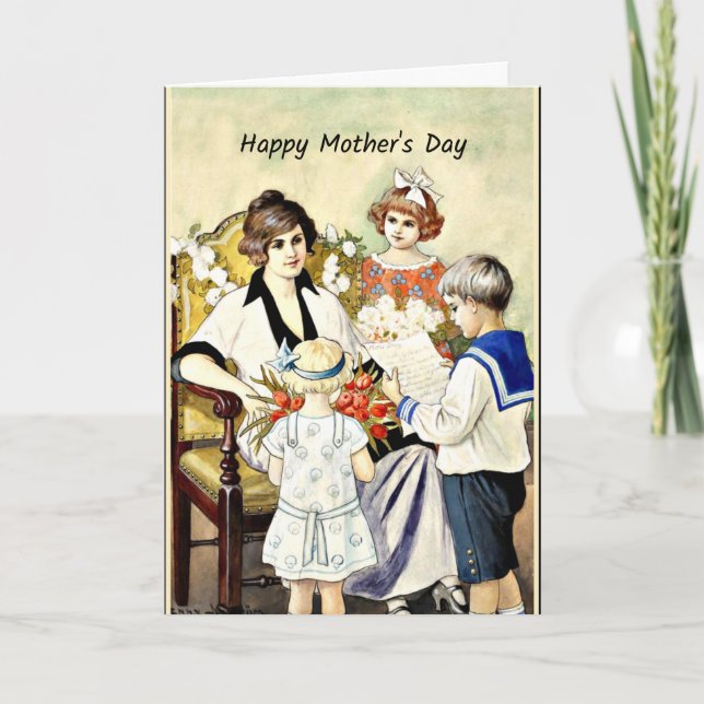 Happy Mother's Day, vintage illustration Card (Front)