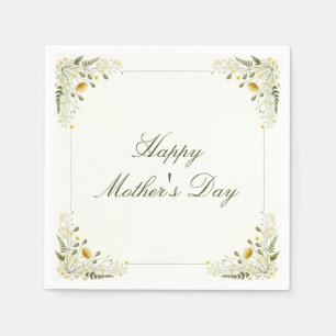 Happy Mother's Day Vintage Wildflower Garden Party Napkin