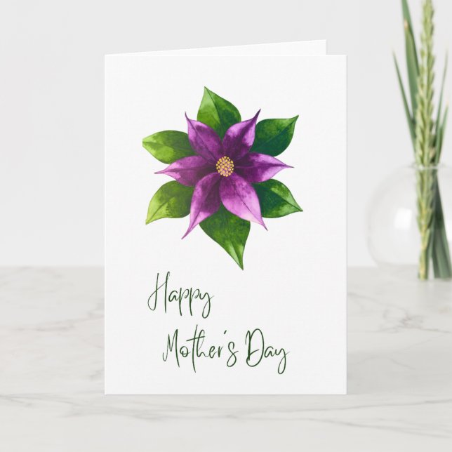 Happy Mother's Day Watercolour Floral Card (Front)