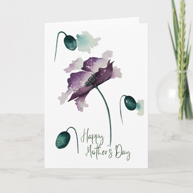 Happy Mother's Day Watercolour Floral Card (Front)