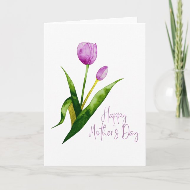 Happy Mother's Day Watercolour Floral Card (Front)