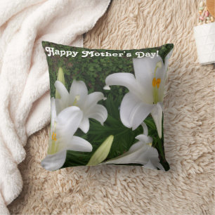 Happy Mother's Day! White Lily – Throw Pillow
