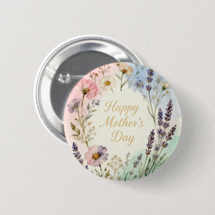 Happy Mother's Day Wildflowers 2 Inch Round Button