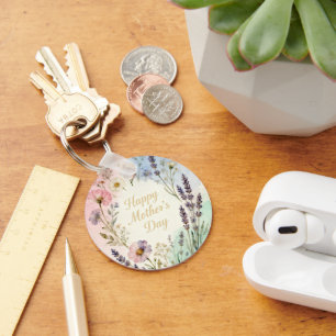 Happy Mother's Day Wildflowers Keychain