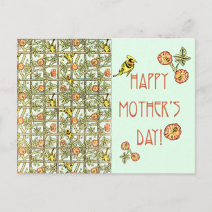Happy Mothers Day William Morris Print Postcard