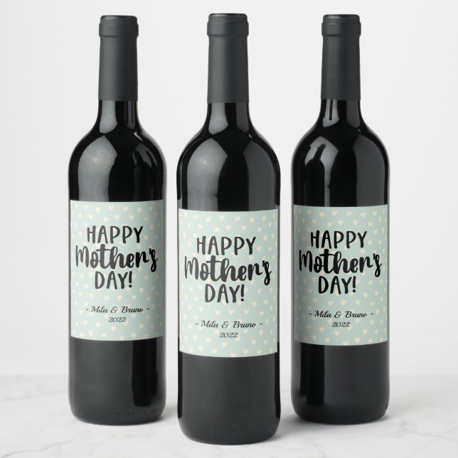 Happy Mother's Day Wine Label (Bottles)