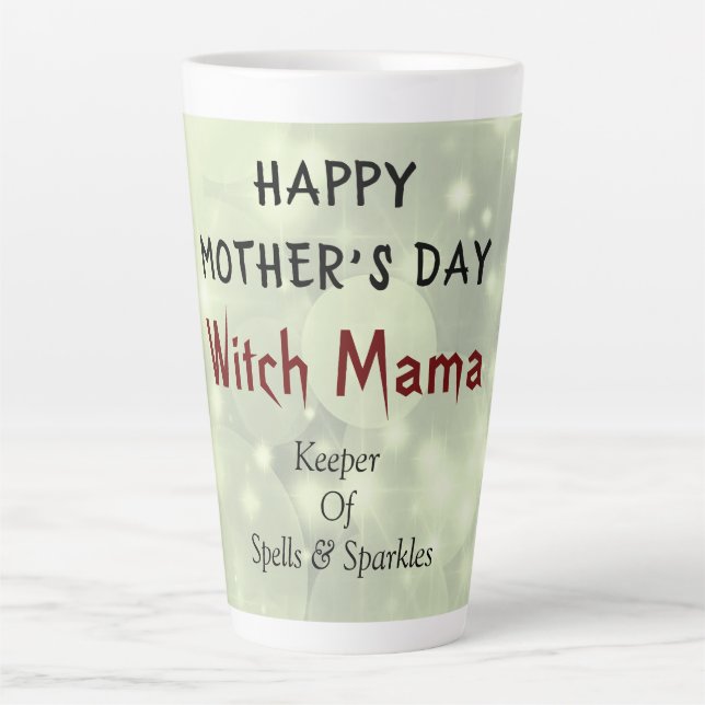 Happy Mother's Day Witch Mama design Latte Mug (Front)