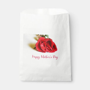 Happy Mother's Day with a Single Red Rose Favour Bag