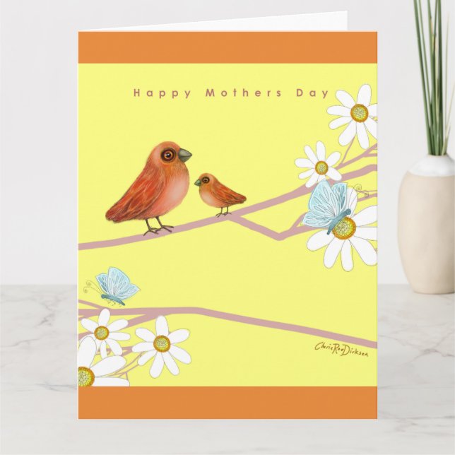 Happy Mother's Day with Birds Card (Front)